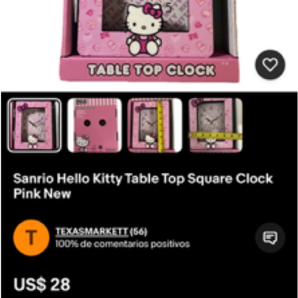 Sanrio Hello Kitty Pink Table Top Clock